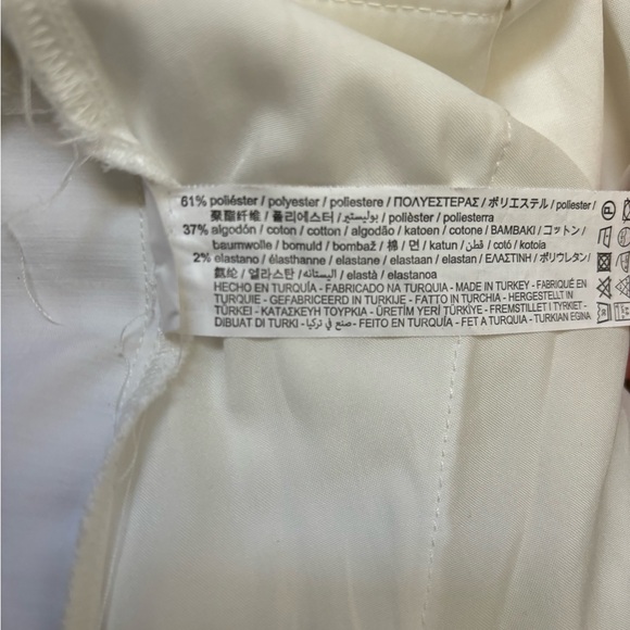 NWOT Zara white satin ruched cargo pants - Picture 5 of 5